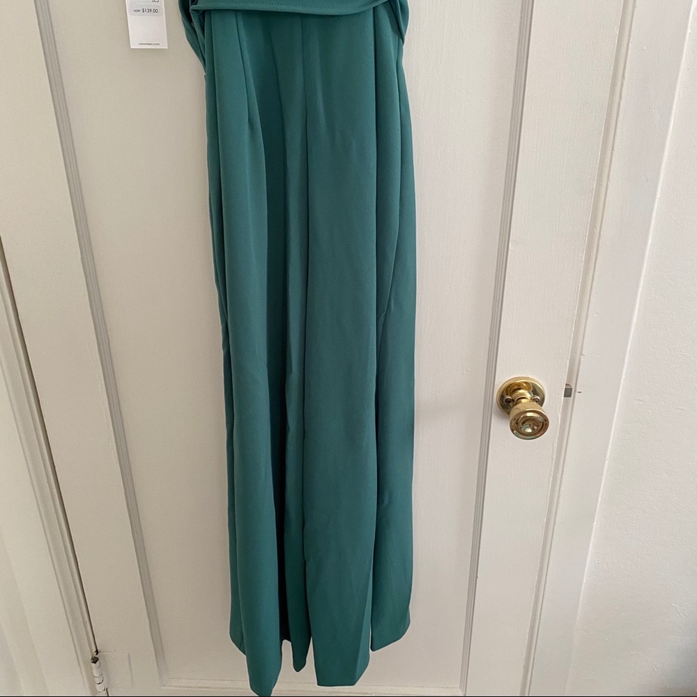 Calvin Klein Teal V-Neck Sleeveless Jumpsuit with Tie Belt - Picture 8 of 12